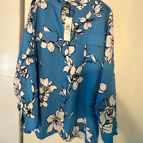 Calvin Klein turquoise with flowers.  1X. NWT - Picture 2 of 6